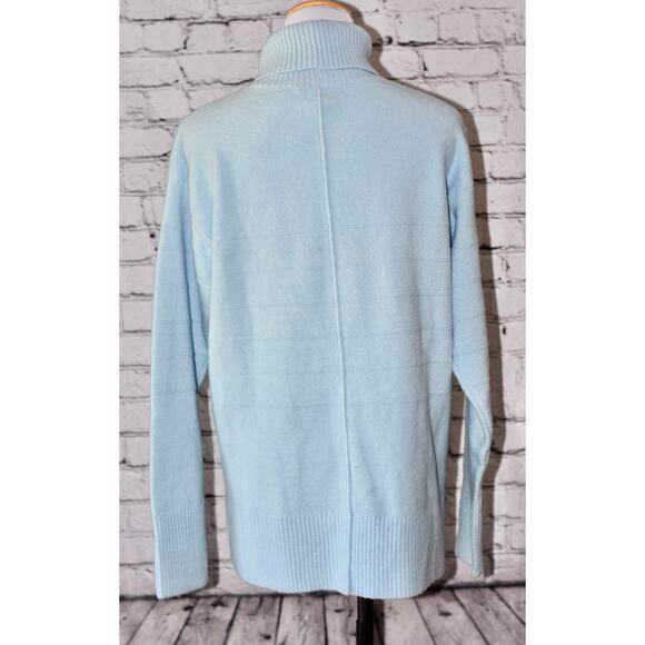 CASLON Mock Neck Pullover Long Sleeve Turtleneck Sweater Size M Baby Blue - Picture 3 of 7